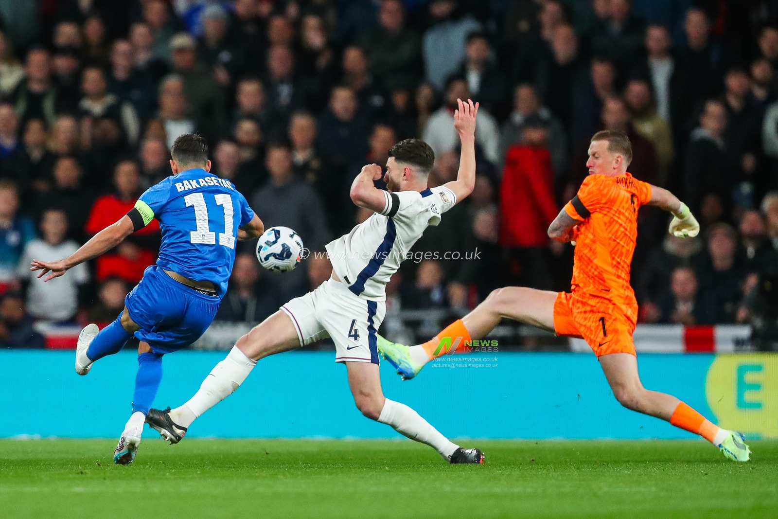 Anastasios Bakasetas of Greece shoots during the UEFA Nations League - League B - Group B2 - match England vs Greece at Wembley Stadium, London, United Kingdom, 10th October 2024

(Photo by Gareth Evans/News Images)