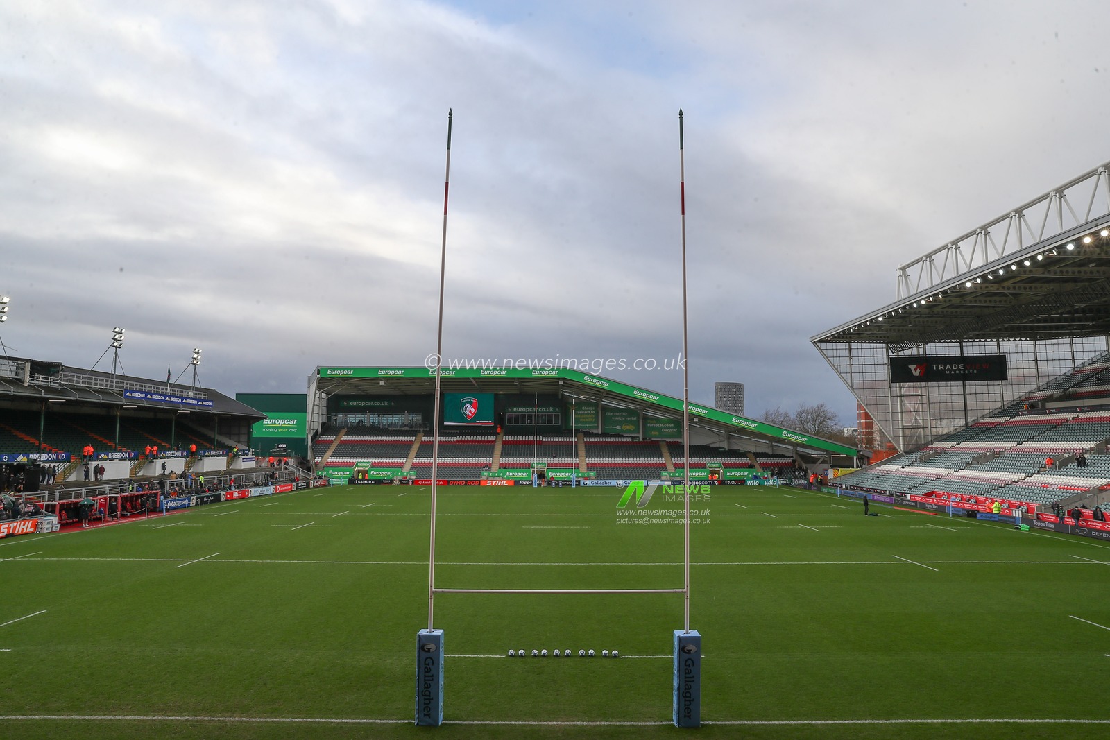 A general view inside of Mattioli Woods Welford Road, home of Leicester Tigers ahead of the Gallagher Premiership match Leicester Tigers vs Bath Rugby at Welford Road, Leicester, United Kingdom, 31st December 2023

(Photo by Gareth Evans/News Images)