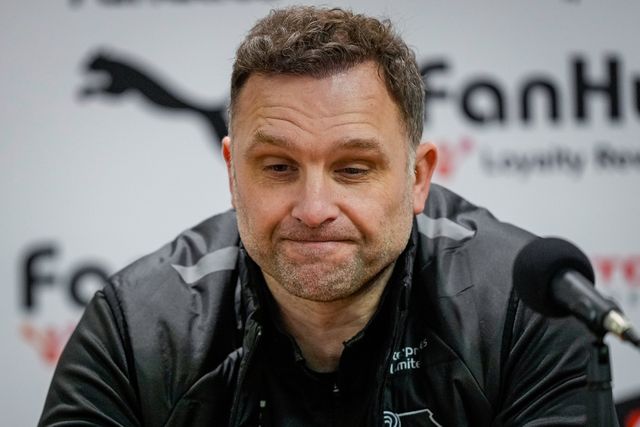 John Eustace manager of Derby County speaks in the manager post-match press conference during the Sky Bet Championship match Derby County vs West Bromwich Albion at Pride Park Stadium, Derby, United Kingdom on 23 January 2026

(Photo by Maynard Manyowa/News Images)