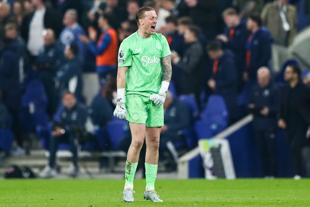 Everton goalkeeper Jordan Pickford celebrates Beto of Everton goal to make it 2-0 during the Premier League match Everton vs Chelsea at Hill Dickinson Stadium, Liverpool, United Kingdom on 21 March 2026

(Photo by Jorge Horsted/News Images)