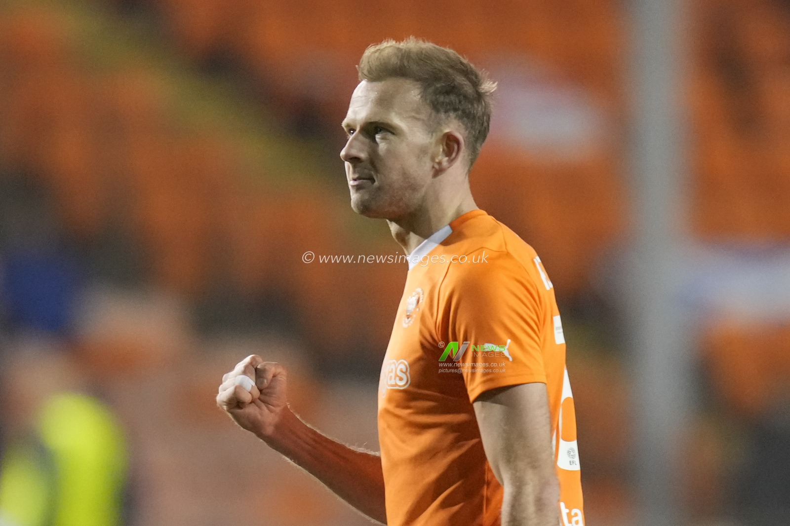 Jordan Rhodes #16 of Blackpool celebrates scoring a goal to make it 3-1 during the Sky Bet League 1 match Blackpool vs Bristol Rovers at Bloomfield Road, Blackpool, United Kingdom, 23rd December 2023

(Photo by Steve Flynn/News Images)