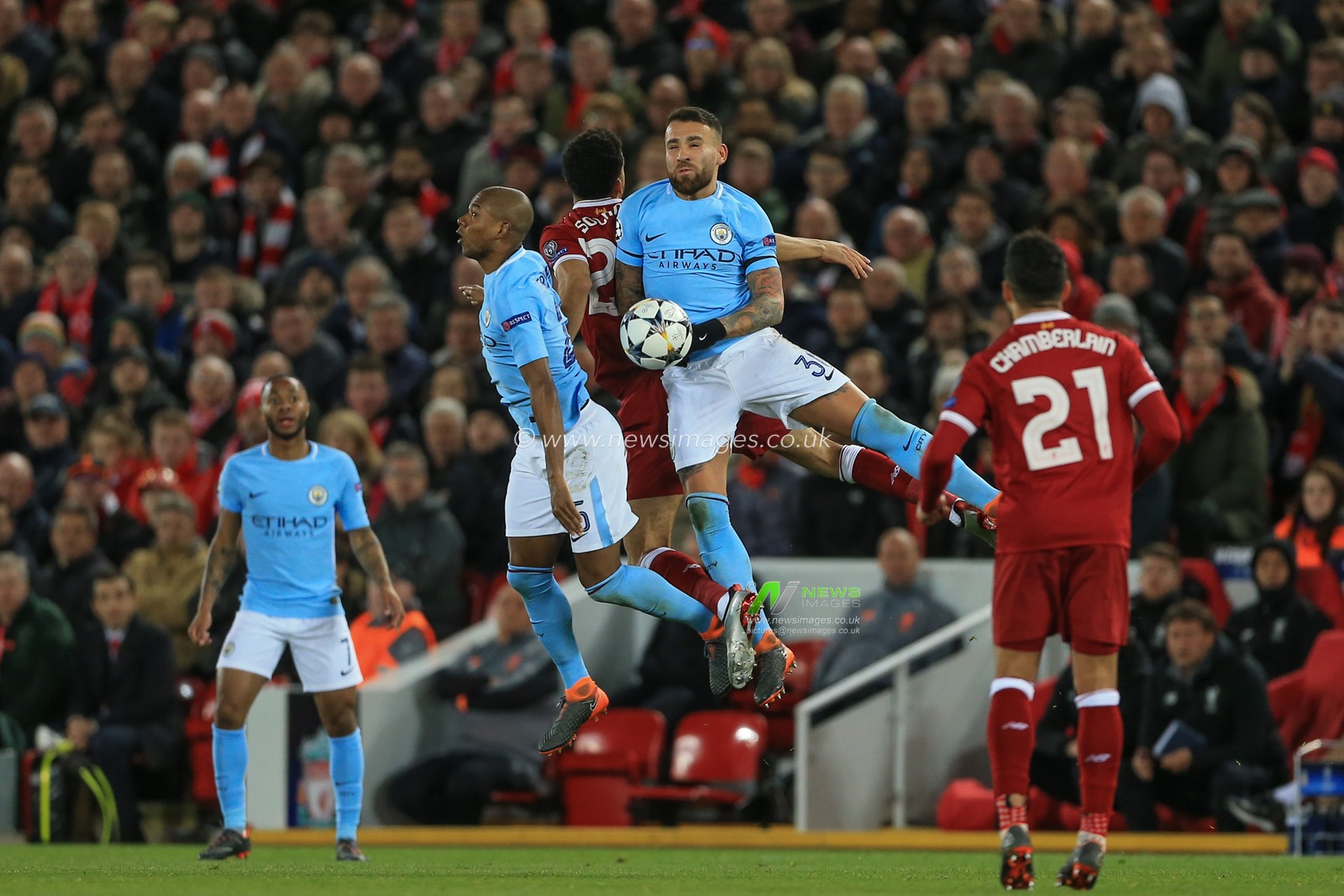 4th April 2018 , Anfield, Liverpool, England; Champions League Quarter Final, first leg, Liverpool v Manchester City;