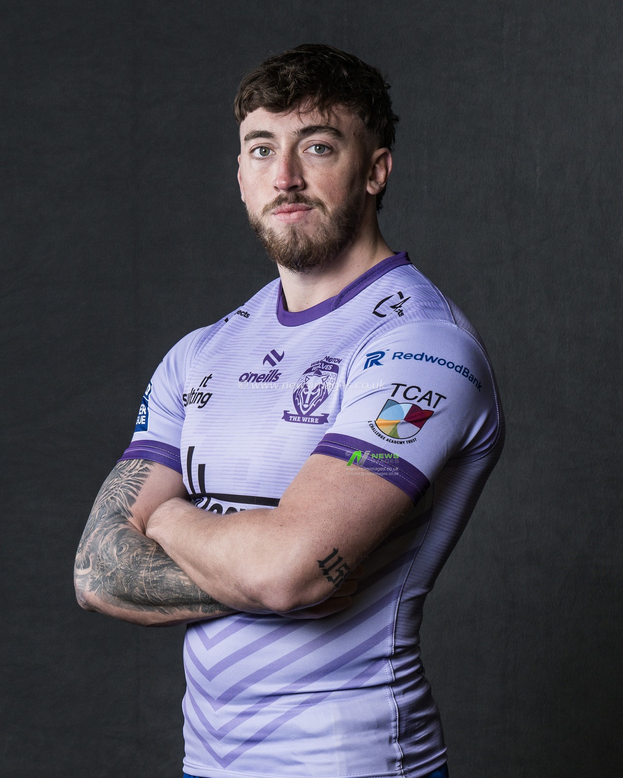 Matty Ashton in the away shirt during the Warrington Wolves Team media day at Warrington wolves training centre, Warrington, United Kingdom, 16th January 2025

(Photo by Craig Thomas/News Images)