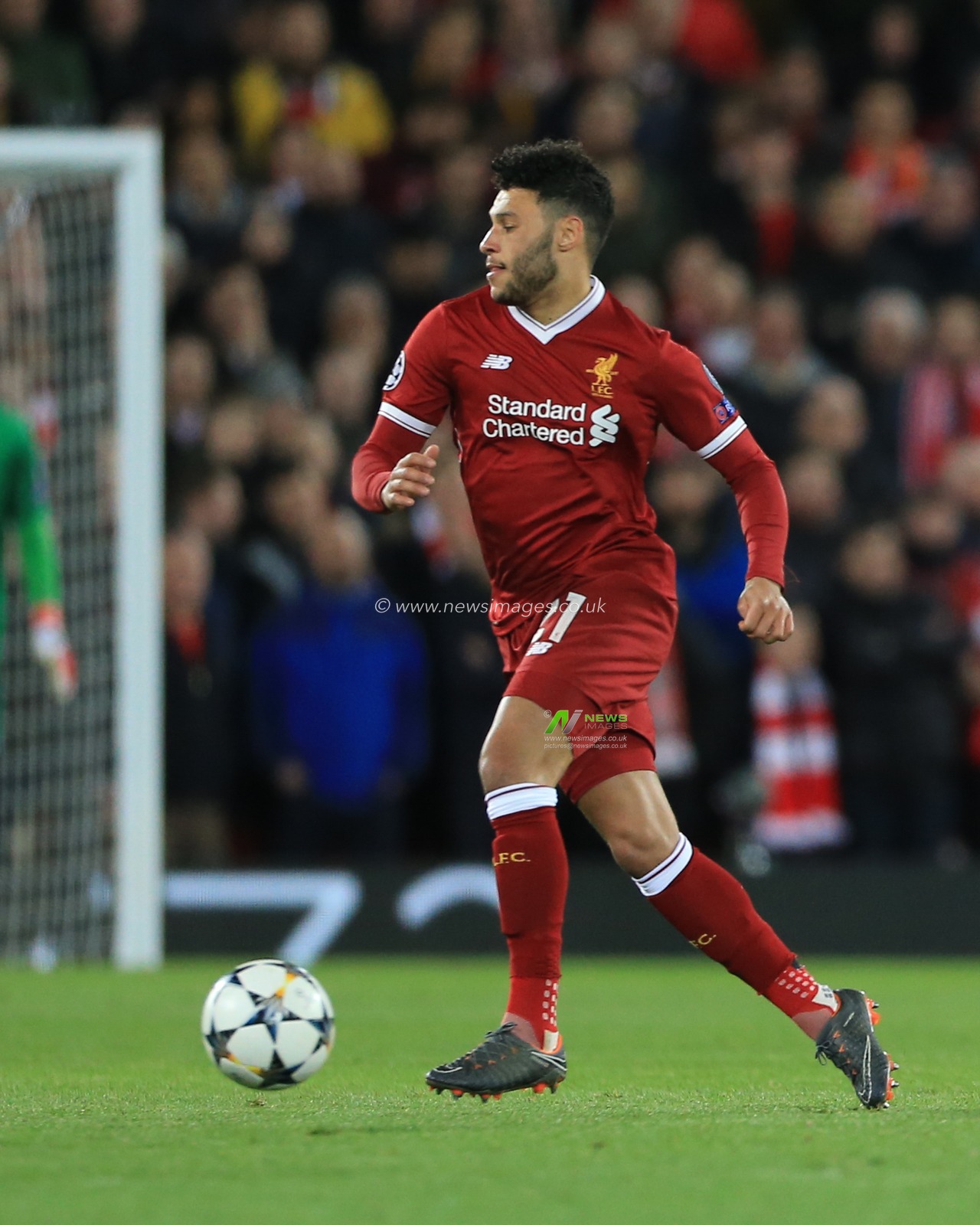 4th April 2018 , Anfield, Liverpool, England; Champions League Quarter Final, first leg, Liverpool v Manchester City; Alex Oxlade-Chamberlain of Liverpool