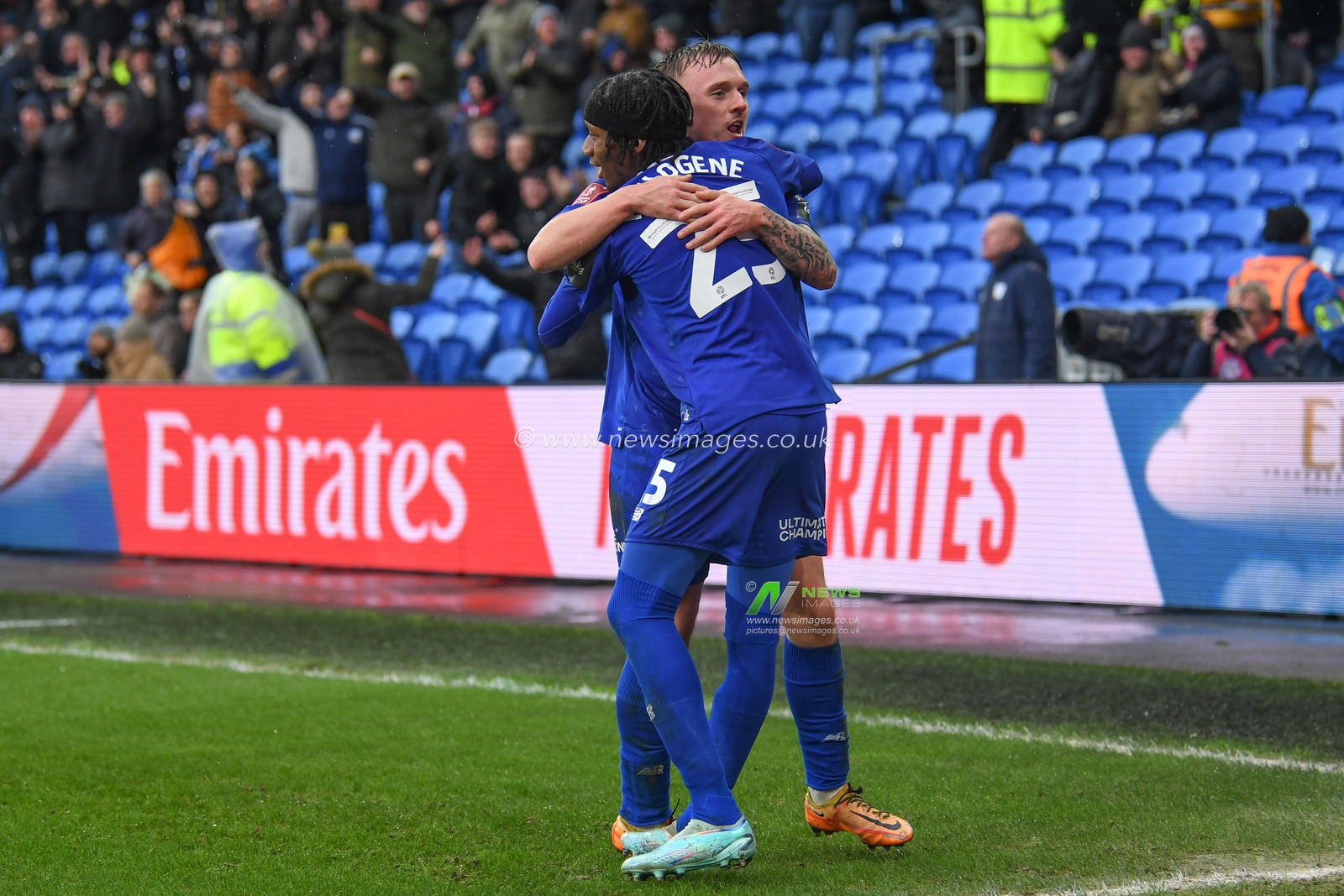 Jaden Philogene-Bidace #25 of Cardiff City celebrates his goal to make it 1-0 during the Emirates FA Cup Third Round match Cardiff City vs Leeds United at Cardiff City Stadium, Cardiff, United Kingdom, 8th January 2023

(Photo by Mike Jones/News Images)