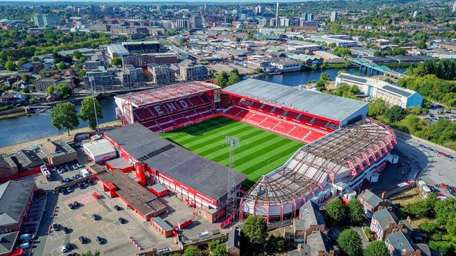A general view of the pitch and stands during the Carabao Cup round 2 match Nottingham Forest vs Leeds Rhinos at City Ground, Nottingham, United Kingdom on 25 August 2026

(Photo by Maynard Manyowa/News Images)