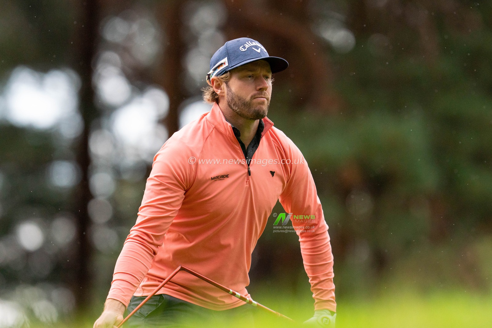 Kalle Samooja (FIN) 11th tee snaps his club during the BMW PGA Championship 2022 day 1 at Wentworth Club, Virginia Water, United Kingdom, 8th September 2022

(Photo by Richard Washbrooke/News Images)
