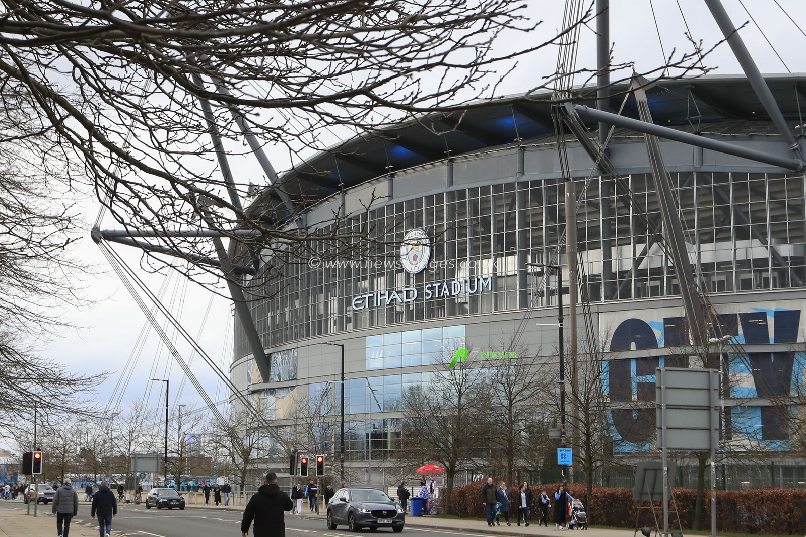 Exterior view of the stadium ahead of the Premier League match Manchester City vs Chelsea at Etihad Stadium, Manchester, United Kingdom, 17th February 2024

(Photo by Conor Molloy/News Images)