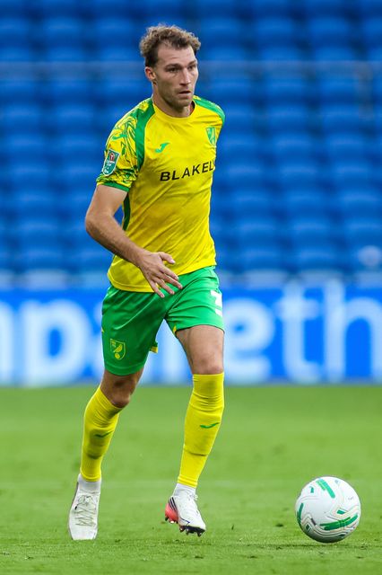 Jack Stacey of Norwich City during the Carabao Cup round 2 match Cardiff City vs Norwich City at Cardiff City Stadium, Cardiff, United Kingdom on 25 August 2026

(Photo by Andrew Lewis/News Images)