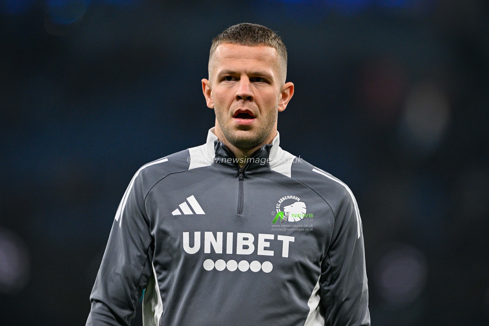 Denis Vavro of FC Copenhagen during the pre-game warmup ahead of the UEFA Champions League match Manchester City vs F.C. Copenhagen at Etihad Stadium, Manchester, United Kingdom, 6th March 2024

(Photo by Cody Froggatt/News Images)