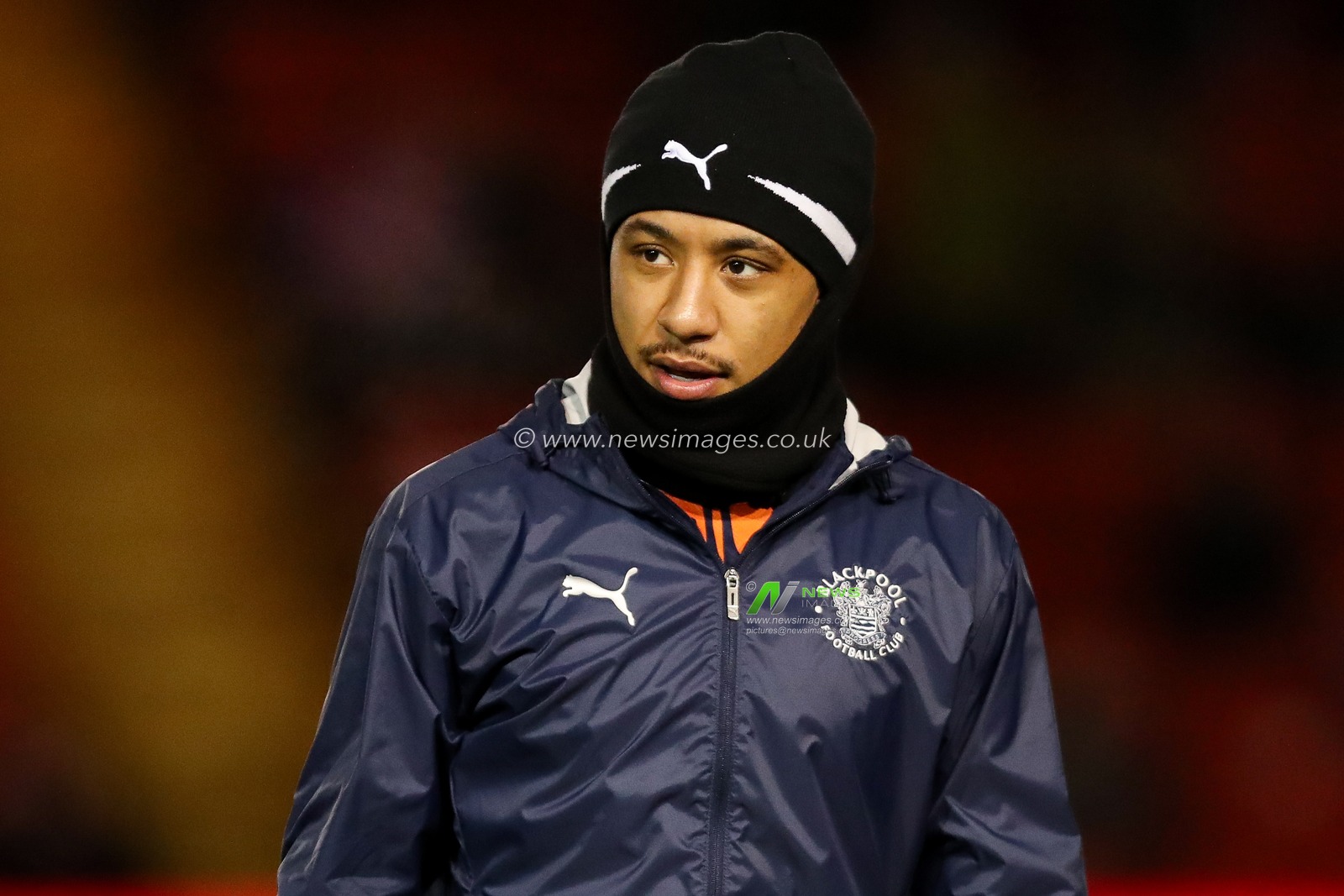 Samuel Silvera of Blackpool warms up prior to the Sky Bet League 1 match Lincoln City vs Blackpool at Gelder Group Sincil Bank Stadium, Lincoln, United Kingdom, 28th January 2025

(Photo by Izzy Poles/News Images)