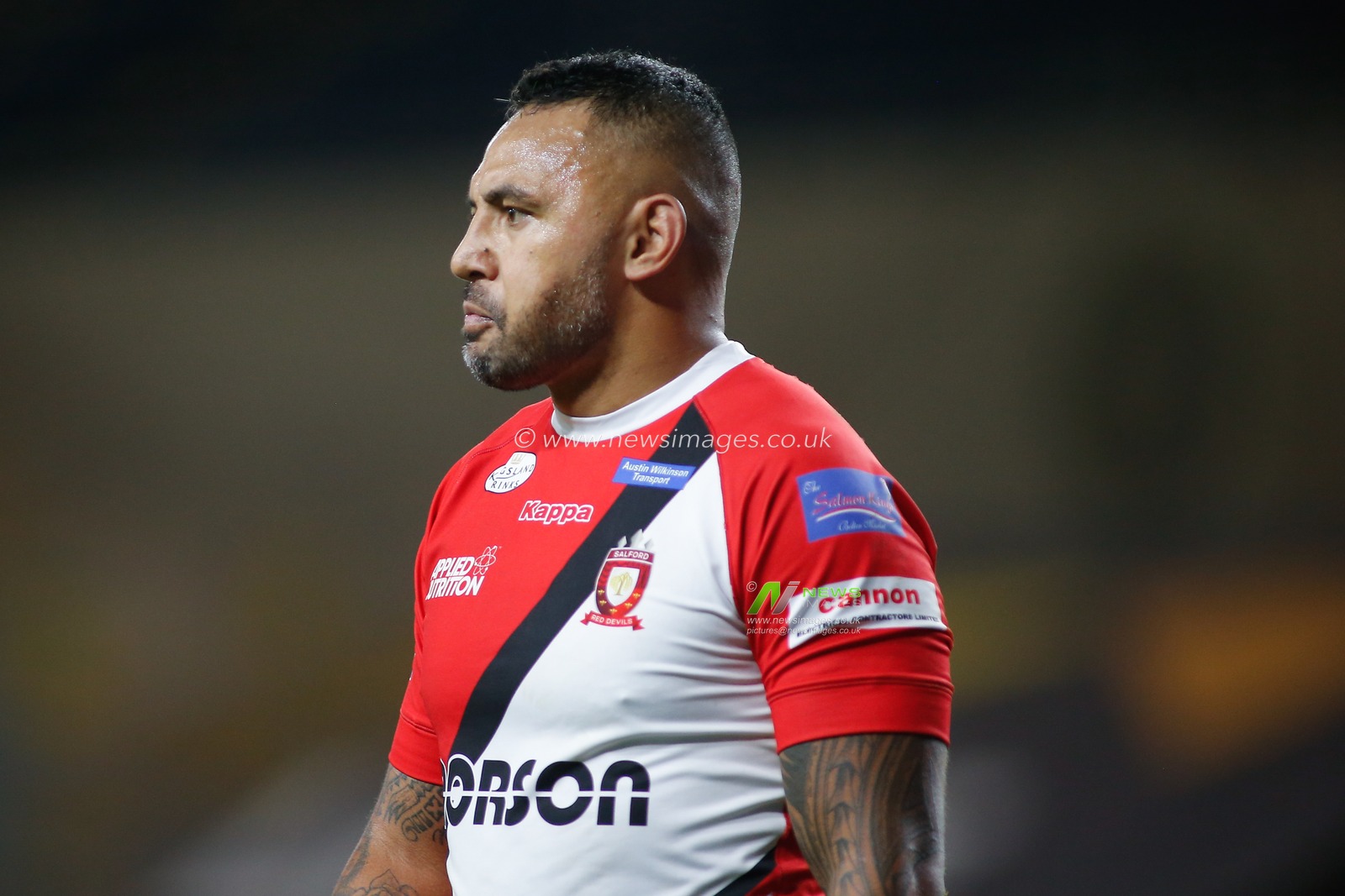 Krisnan Inu (5) of Salford Red Devils.