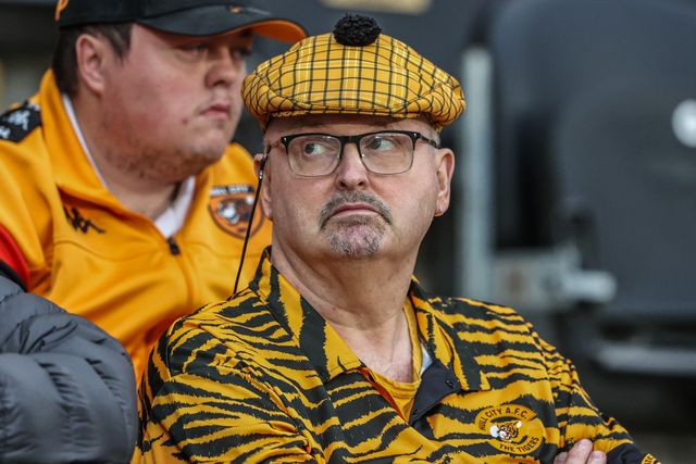 Hull City fans during the Pre-season friendly match Hull City vs Sunderland at MKM Stadium, Hull, United Kingdom, 29th July 2025

(Photo by Alfie Cosgrove/News Images)