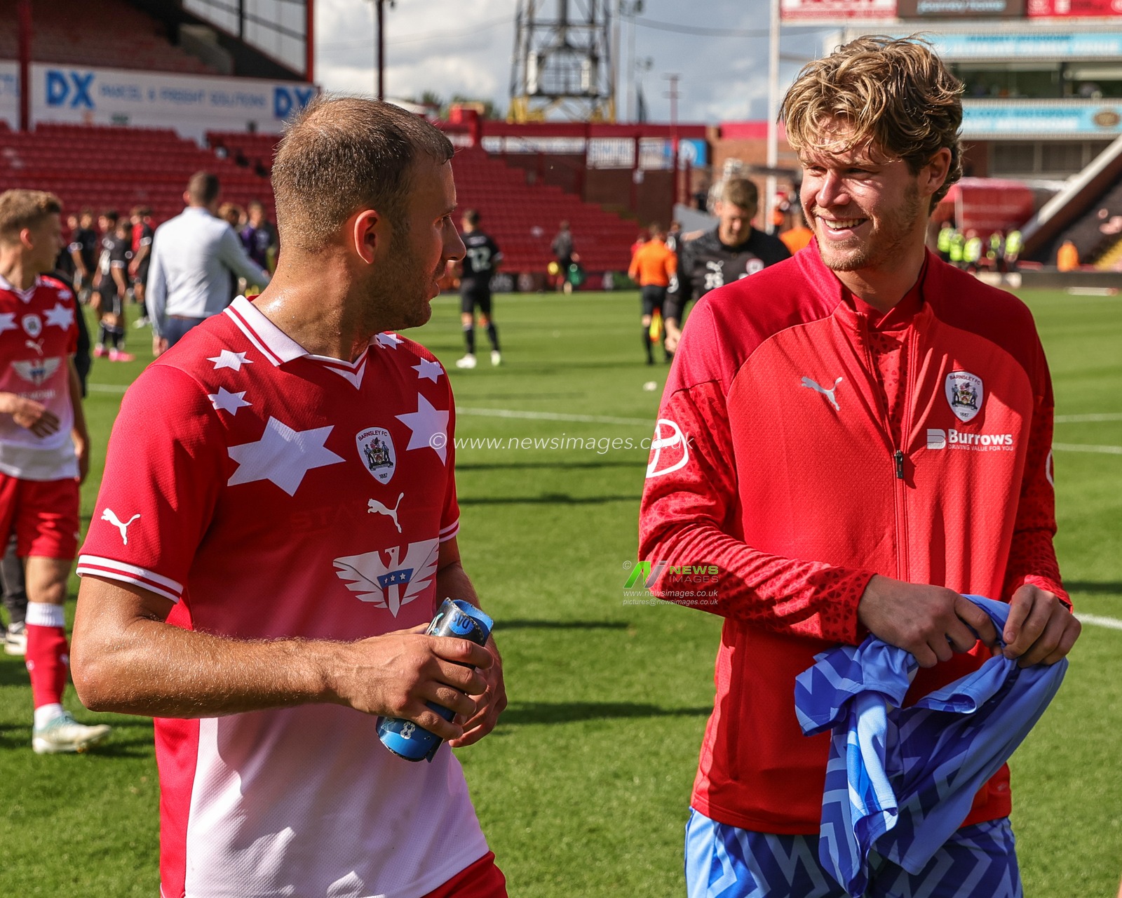 Herbie Kane #8 of Barnsley and Ben Killip #23 of Barnsley during the Pre-season friendly match Barnsley vs Crewe Alexandra at Oakwell, Barnsley, United Kingdom, 29th July 2023

(Photo by Mark Cosgrove/News Images)