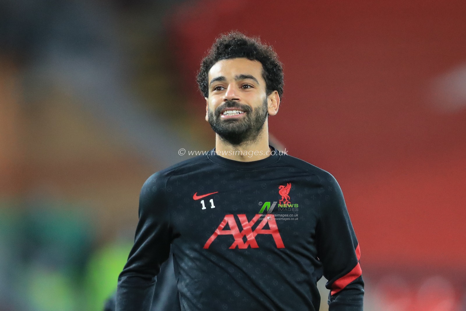 Mohamed Salah #11 of Liverpool during the pre-game warmup