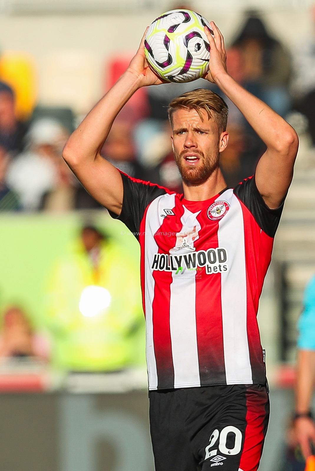 Kristoffer Ajer of Brentford takes a throw in during the Premier League match Brentford vs West Ham United at The Gtech Community Stadium, London, United Kingdom, 28th September 2024

(Photo by Izzy Poles/News Images)
