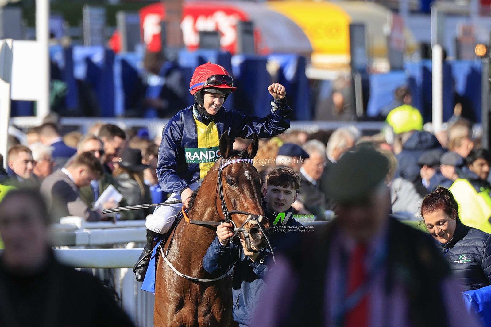 Rachel Blackmore after winning The Close Brothers Red Rum Handicap Chase on Dancing on my Own during the Randox Grand National festival 2023 Opening Day at Aintree Racecourse, Liverpool, United Kingdom, 13th April 2023

(Photo by Conor Molloy/News Images)