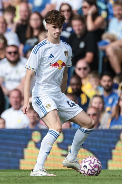 Harry Gray of Leeds United with the ball  during the Pre-season friendly match Leeds United vs Villarreal at Elland Road, Leeds, United Kingdom, 2nd August 2025

(Photo by Mark Cosgrove/News Images)