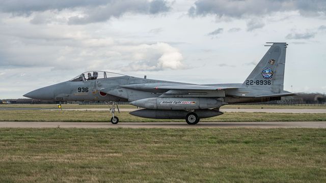 The Japan Air Self-Defense Force McDonnell Douglas F-15â€™s lands as JASDF successfully competes the first fighter aircraft deployment to Europe in its 71-year history, as they join the United Kingdomâ€™s Royal Air Force as they arrive at RAF Coningsby as part of the "Atlantic Eagles" mission. This landmark achievement strengthens defence cooperation between the United Kingdom and Japan whilst demonstrating the interconnected nature of global security at RAF Coningsby, Coningsby, United Kingdom, 22nd September 2025

(Photo by Kurt Fairhurst/News Images)