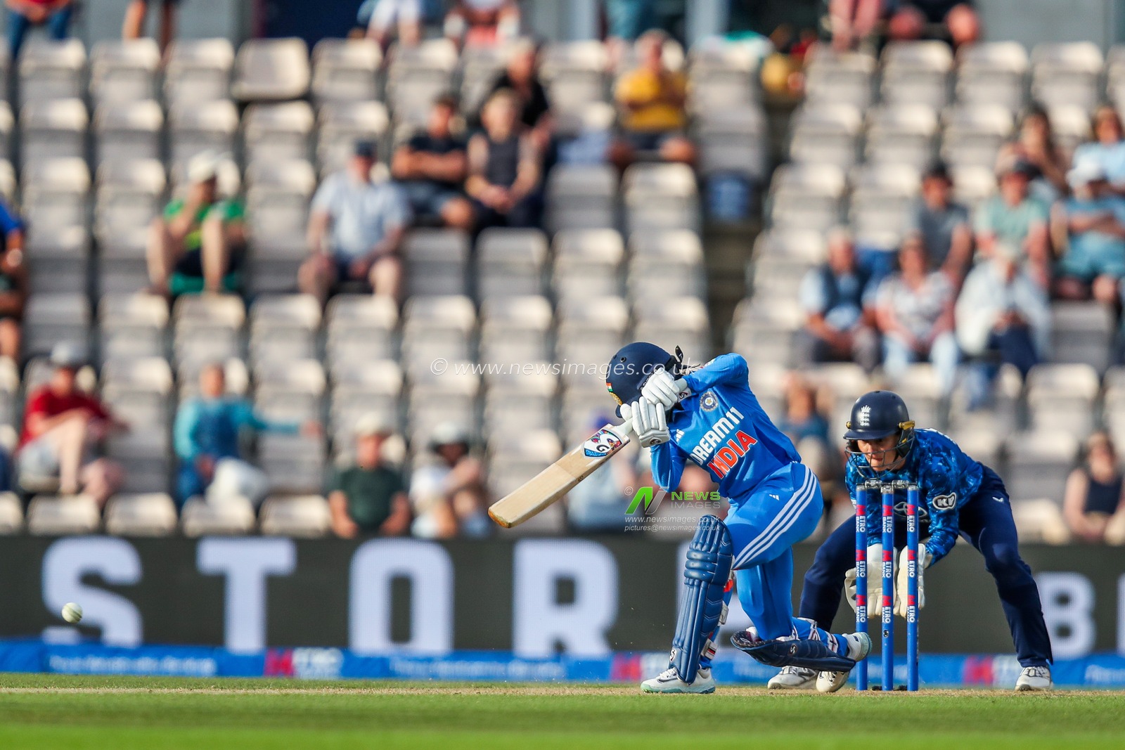 Jemimah of India bats during the 1st Metro Bank One Day International match England Women vs India Women at The Utilita Bowl, Southampton, United Kingdom, 16th July 2025

(Photo by Izzy Poles/News Images)