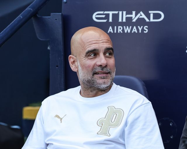 One last time, Pep Guardiola manager of Manchester City takes to his seat during the Premier League match Manchester City vs Aston Villa at Etihad Stadium, Manchester, United Kingdom on 24 May 2026

(Photo by Mark Cosgrove/News Images)