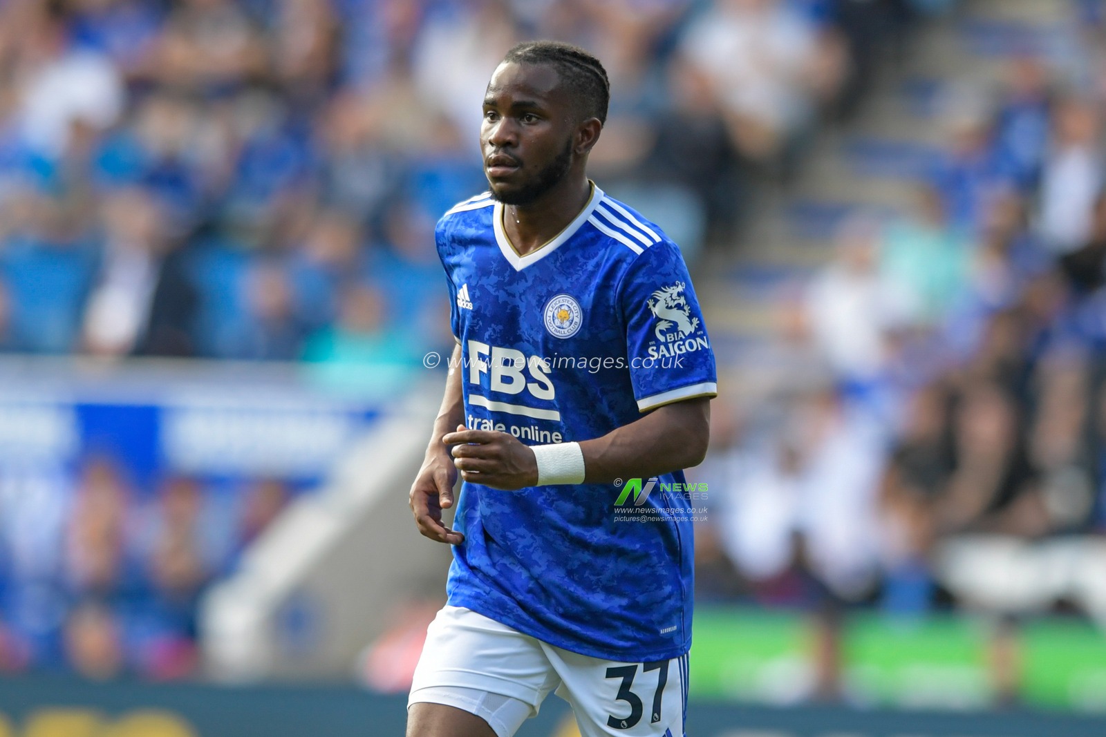 Ademola Lookman #37 of Leicester City in action during the game