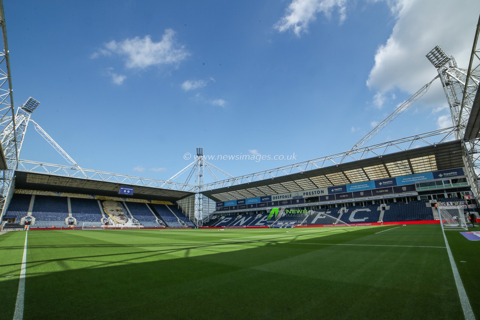 General view of Deepdale stadium ahead of the Sky Bet Championship match Preston North End vs Leicester City at Deepdale, Preston, United Kingdom, 16th August 2025

(Photo by Jorge Horsted/News Images)