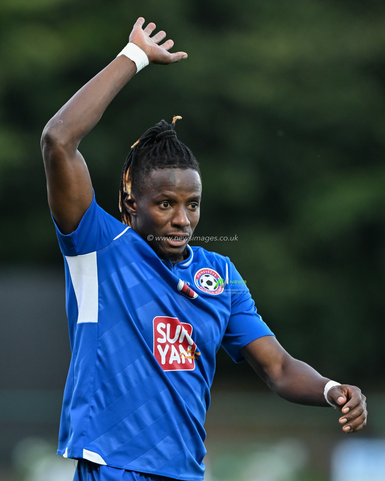 Cheikhou Dieng of FK PanevÄ—Å¾ys during the UEFA Conference League match The New Saints vs FK PanevÄ—Å¾ys at Park Hall Stadium, Oswestry, United Kingdom, 29th August 2024

(Photo by Cody Froggatt/News Images)
