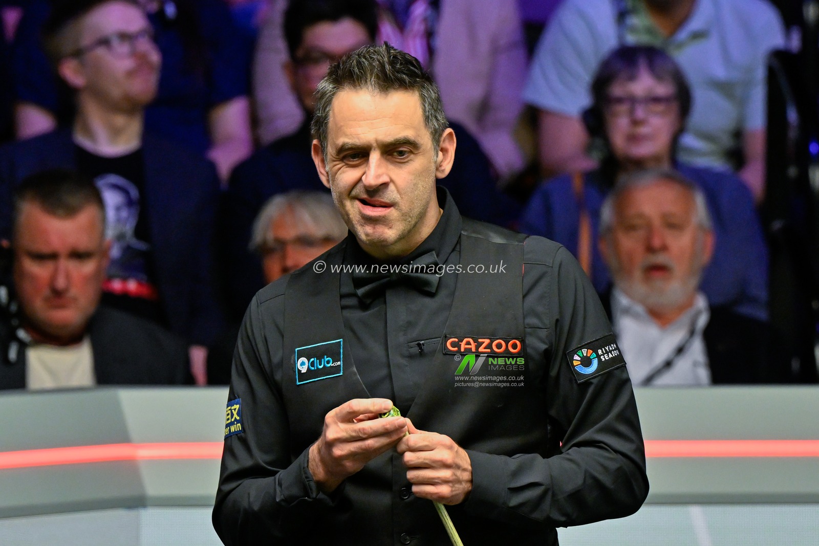 Ronnie O'Sullivan reacts while chalking his cue, during the Cazoo World Championships 2024 at Crucible Theatre, Sheffield, United Kingdom, 28th April 2024

(Photo by Cody Froggatt/News Images)