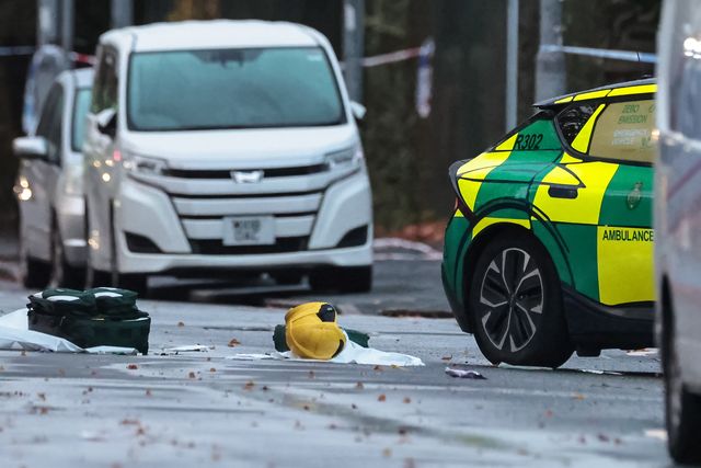 Forensic tents are still in place and emergency kit strewn across the road during the Manchester synagogue terror attack day 2 at Heaton Park Shul, Manchester, United Kingdom, 3rd October 2025

(Photo by Mark Cosgrove/News Images)