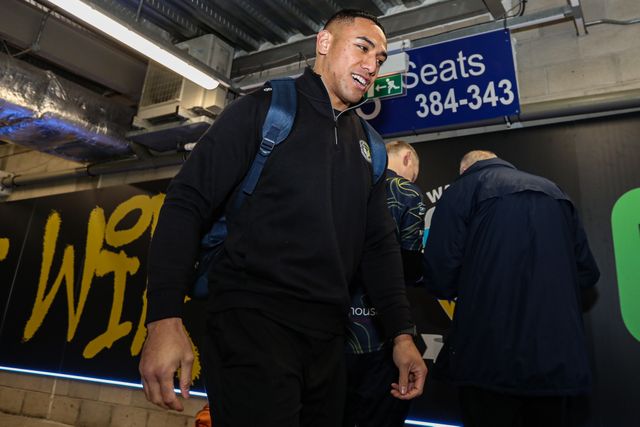 Albert Hopoate of Warrington Wolves arrives at stadium during the Betfred Super League Round 1 match Warrington Wolves vs St Helens at The Halliwell Jones Stadium, Warrington, United Kingdom on 13 February 2026

(Photo by Jorge Horsted/News Images)