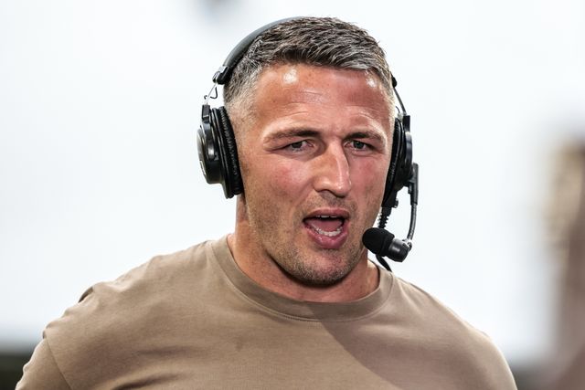 Sam Burgess manager of Warrington is interviewed after the game during the Betfred Super League round 20 match Leigh Leopards vs Warrington Wolves at Leigh Sports Village, Leigh, United Kingdom on 25 July 2026

(Photo by Alfie Cosgrove/News Images)