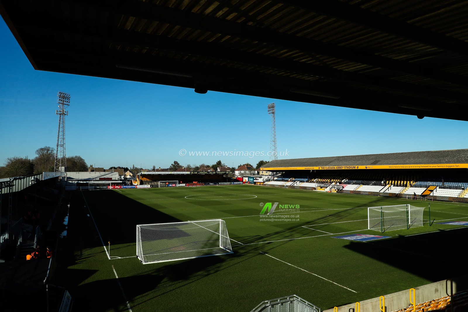 A general view of Cledara Abbey Stadium prior to the Sky Bet League 1 match Cambridge United vs Wrexham at Cledara Abbey Stadium, Cambridge, United Kingdom, 1st April 2025

(Photo by Izzy Poles/News Images)