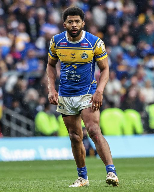 Kallum Watkins of Leeds Rhinos during the Betfred Super League Round 8 match Leeds Rhinos vs Huddersfield Giants at Headingley Stadium, Leeds, United Kingdom, 18th April 2025

(Photo by Alfie Cosgrove/News Images)