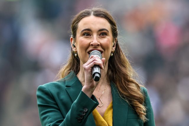 The Australian National Anthem is sung before the game during the The Ashes Series 2025 England vs Australia at Wembley Stadium, London, United Kingdom, 25th October 2025

(Photo by Alfie Cosgrove/News Images)