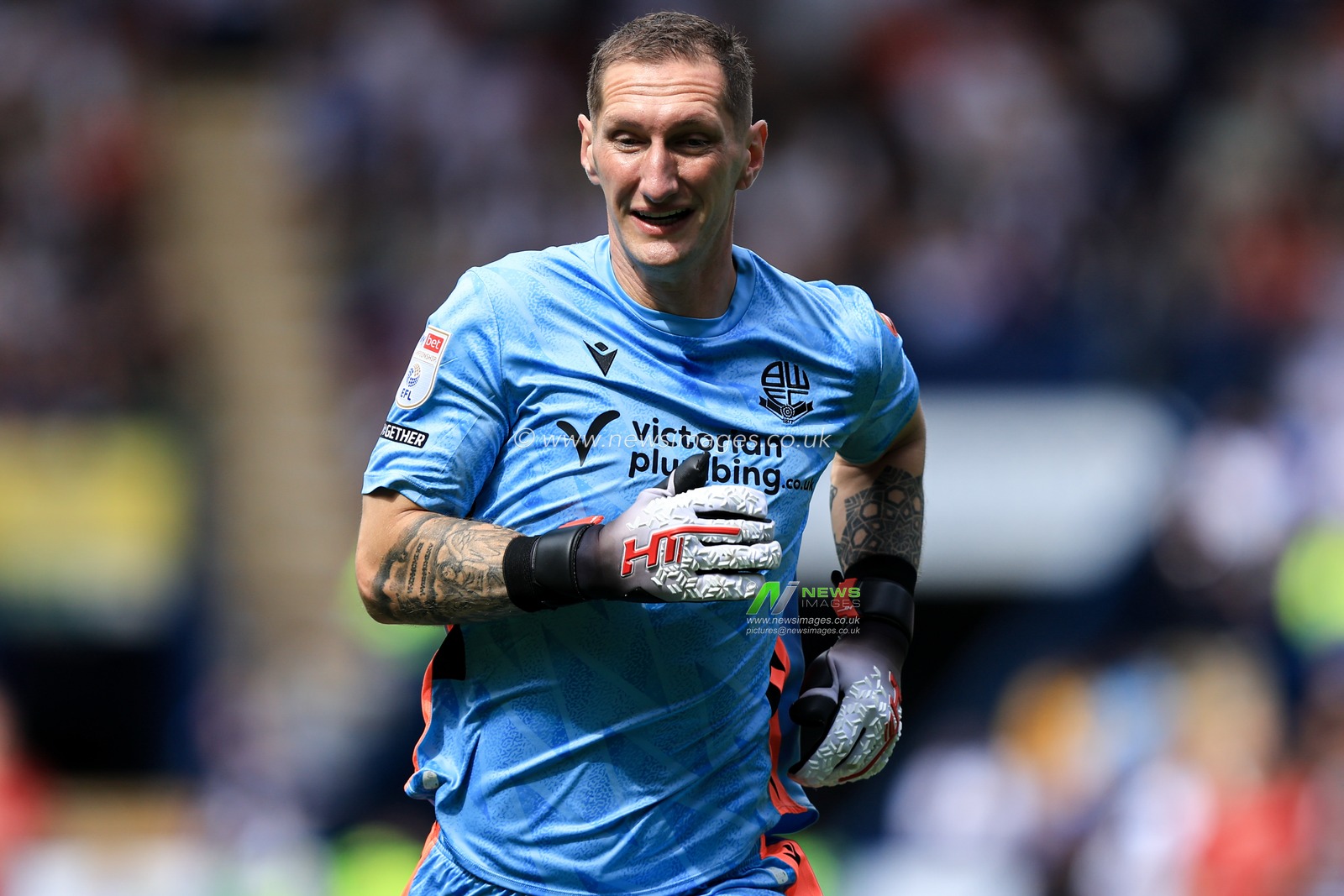 Bolton Wanderers goalkeeper Jack Bonham during the Sky Bet Championship match Bolton Wanderers vs Preston North End at Toughsheet Community Stadium, Bolton, United Kingdom on 15 August 2026

(Photo by Jorge Horsted/News Images)