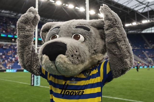 Warrington Wolves mascot Wolfie wins the half time mascot race during the Betfred Super League Magic Weekend match Leigh Leopards vs Warrington Wolves at Hill Dickinson Stadium, Liverpool, United Kingdom on 04 July 2026

(Photo by Mark Cosgrove/News Images)