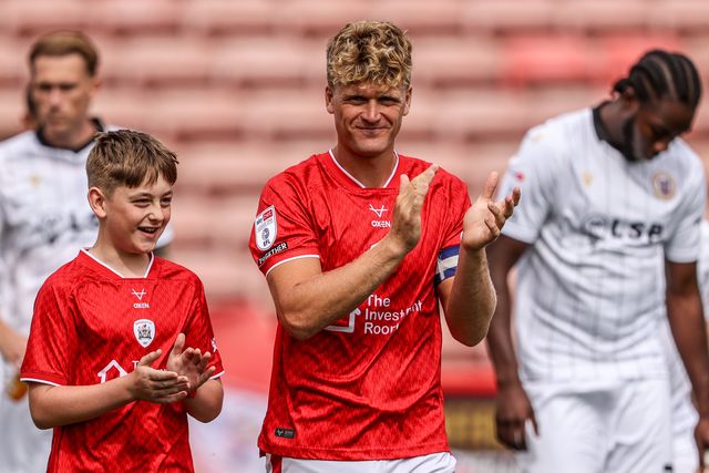 Cameron McGeehan of Barnsley comes out for the game during the Sky Bet League One match Barnsley vs Bromley at Oakwell, Barnsley, United Kingdom on 15 August 2026

(Photo by Alfie Cosgrove/News Images)