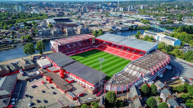 A general view of the pitch and stands during the Carabao Cup round 2 match Nottingham Forest vs Leeds Rhinos at City Ground, Nottingham, United Kingdom on 25 August 2026

(Photo by Maynard Manyowa/News Images)