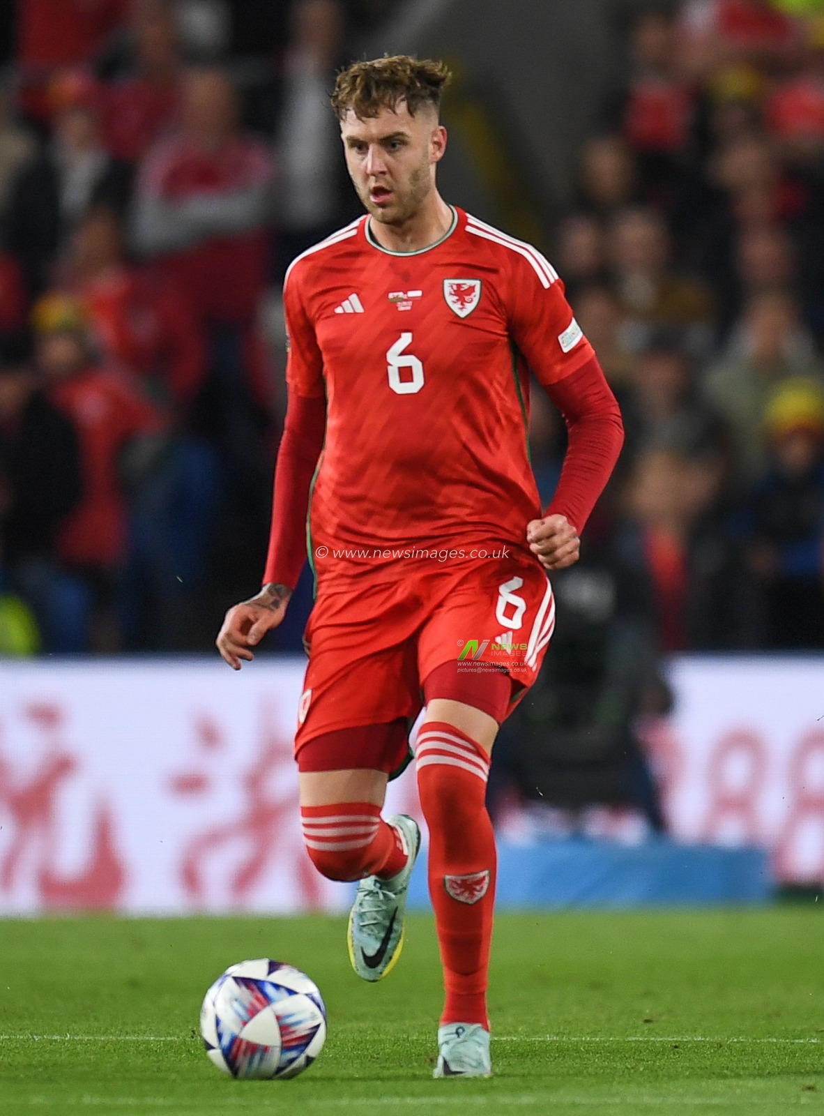 Joe Rodon of Wales during the UEFA Nations League Group A4 match between Wales vs Poland at Cardiff City Stadium, Cardiff, United Kingdom, 25th September 2022

(Photo by Mike Jones/News Images)