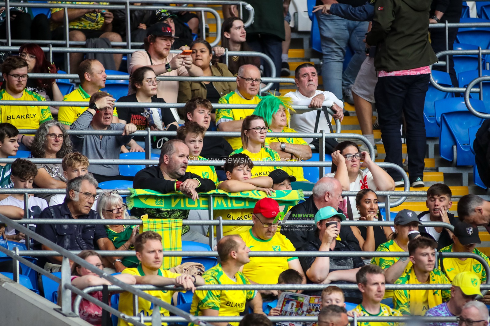 Norwich fans during the Carabao Cup round 2 match Cardiff City vs Norwich City at Cardiff City Stadium, Cardiff, United Kingdom on 25 August 2026

(Photo by Andrew Lewis/News Images)