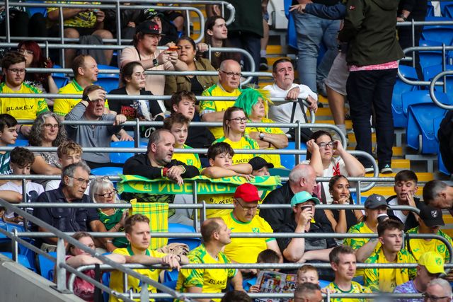 Norwich fans during the Carabao Cup round 2 match Cardiff City vs Norwich City at Cardiff City Stadium, Cardiff, United Kingdom on 25 August 2026

(Photo by Andrew Lewis/News Images)