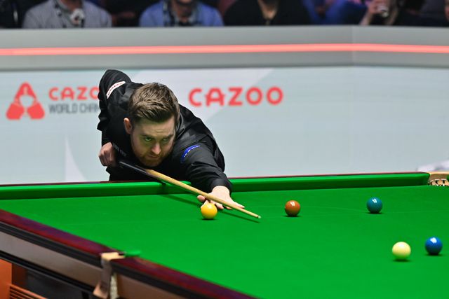 Jak Jones takes a shot, during the Cazoo World Championships 2024 Final at Crucible Theatre, Sheffield, United Kingdom, 5th May 2024

(Photo by Cody Froggatt/News Images)