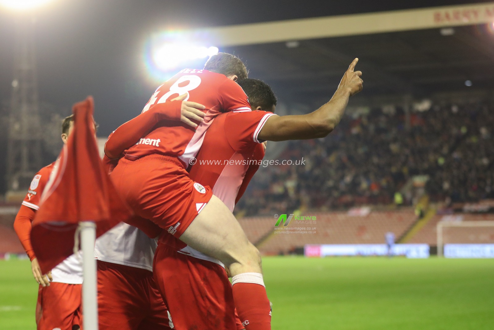 Donovan Pines of Barnsley celebrates his goal to make it 2-0 during the Sky Bet League 1 match Barnsley vs Bolton Wanderers at Oakwell, Barnsley, United Kingdom, 5th March 2024

(Photo by Alfie Cosgrove/News Images)