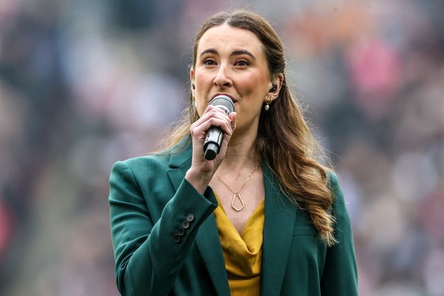 The Australian National Anthem is sung before the game during the The Ashes Series 2025 England vs Australia at Wembley Stadium, London, United Kingdom, 25th October 2025

(Photo by Alfie Cosgrove/News Images)