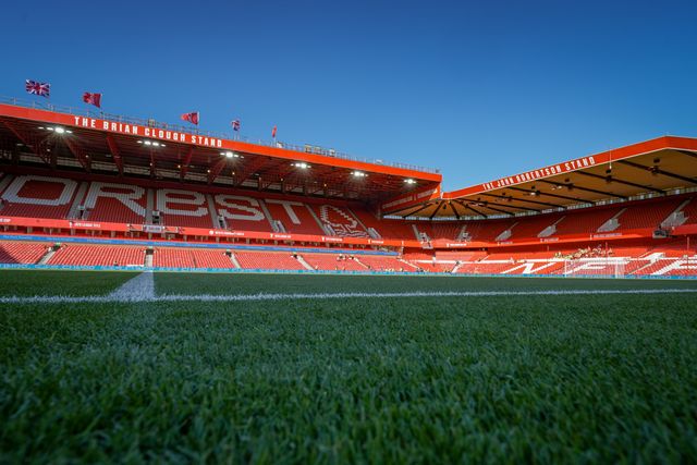A general view of the pitch and stands during the Carabao Cup round 2 match Nottingham Forest vs Leeds Rhinos at City Ground, Nottingham, United Kingdom on 25 August 2026

(Photo by Maynard Manyowa/News Images)