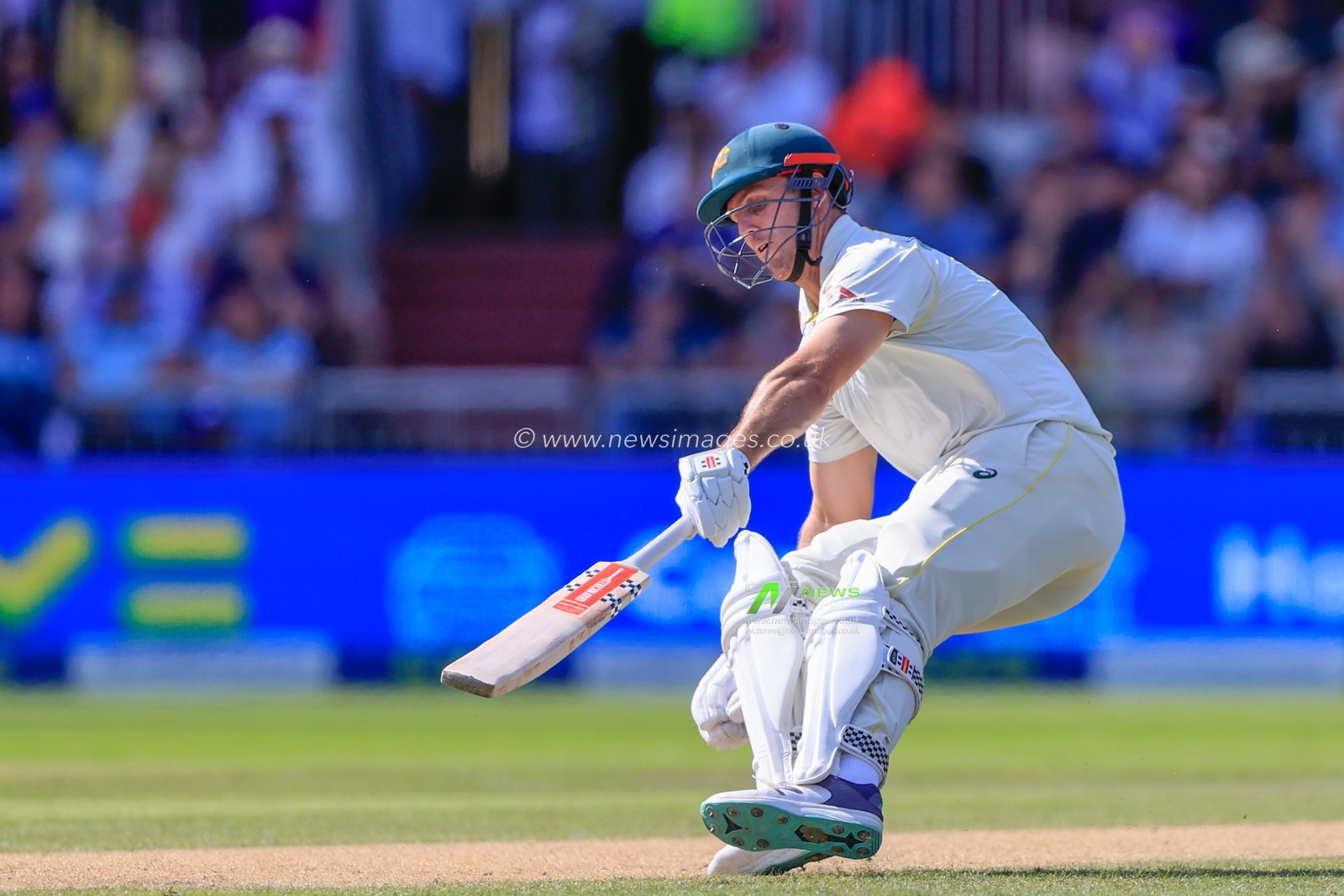 Mitchell Marsh of Australia reaches for the crease during the LV= Insurance Ashes Fourth Test Series Day One England vs Australia at Old Trafford, Manchester, United Kingdom, 19th July 2023

(Photo by Conor Molloy/News Images)