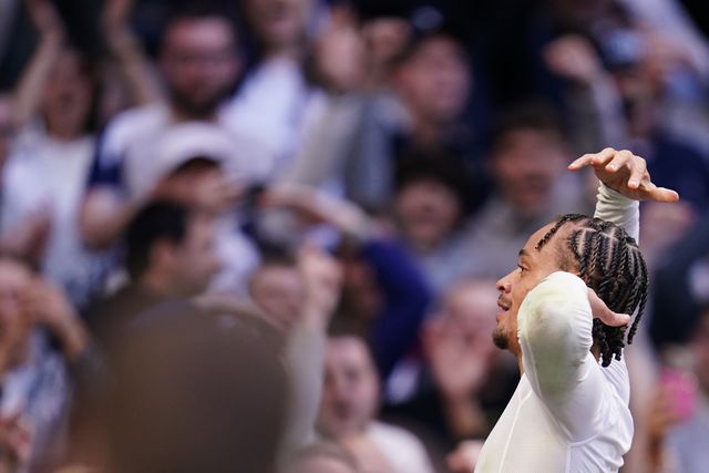 Xavi Simons of Tottenham Hotspur celebrates his goal during the Premier League match Tottenham Hotspur vs Brighton & Hove Albion at Tottenham Hotspur Stadium, London, United Kingdom on 18 April 2026

(Photo by Harvey Murphy/News Images)