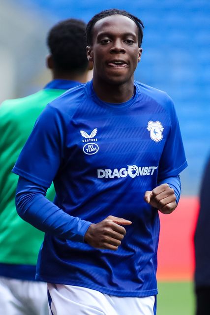 Ronan Kpakio of Cardiff City warms-up ahead of the Carabao Cup round 2 match Cardiff City vs Norwich City at Cardiff City Stadium, Cardiff, United Kingdom on 25 August 2026

(Photo by Andrew Lewis/News Images)