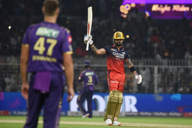 Royal Challengers Bengaluru's Virat Kohli 50 runs upduring the Indian Premier League cricket match between Kolkata Knight Riders and Royal Challengers Bengaluru at Eden Gardens in Kolkata, India, Saturday, March 22, 2025.(Photo: Debajyoti Chakraborty/News Images)